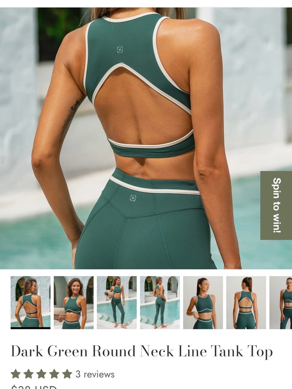 Women's High-Waist Leggings & Crop Tank Set - Picture 6 of 6